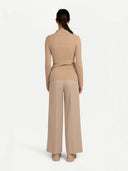 Women's Organic Cashmere Lightweight Polo Giorgio Spina Beige #color_beige