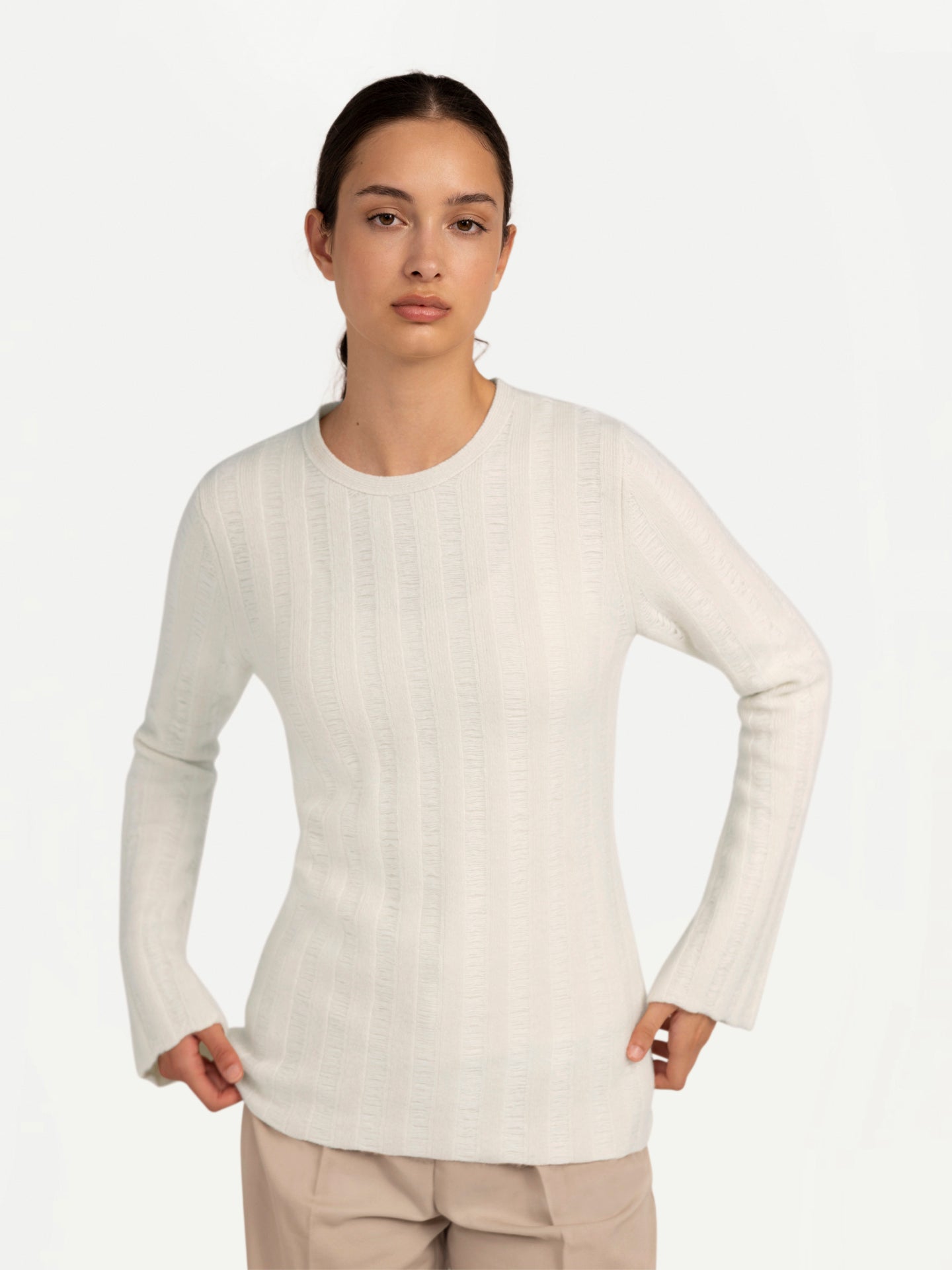 Organic Colour Textured Cashmere Jumper
