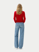 Timeless Cashmere Full-Zip Cardigan Chili Pepper - Gobi Cashmere