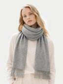 Cashmere Fringed Scarf Dim Gray - Gobi Cashmere