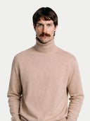 Timeless Organic Turtleneck Cashmere Jumper Beige - Gobi Cashmere