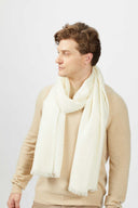 Unisex Cashmere Lightweight Woven Scarf Snow White - Gobi Cashmere #color_marshmallow