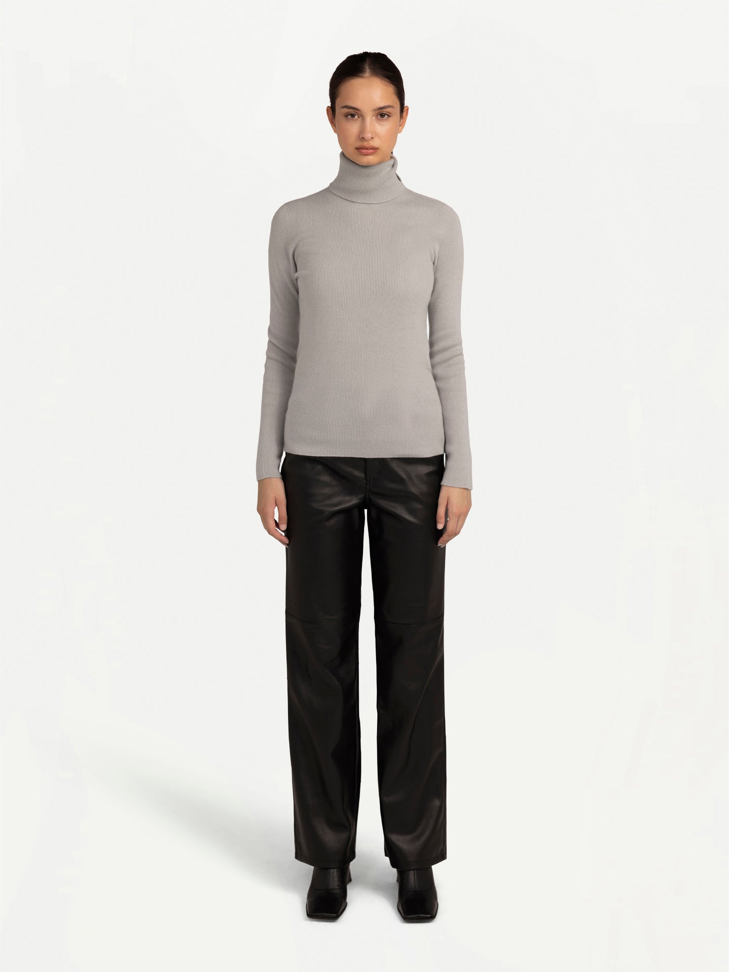 High-Neck Cashmere Turtleneck