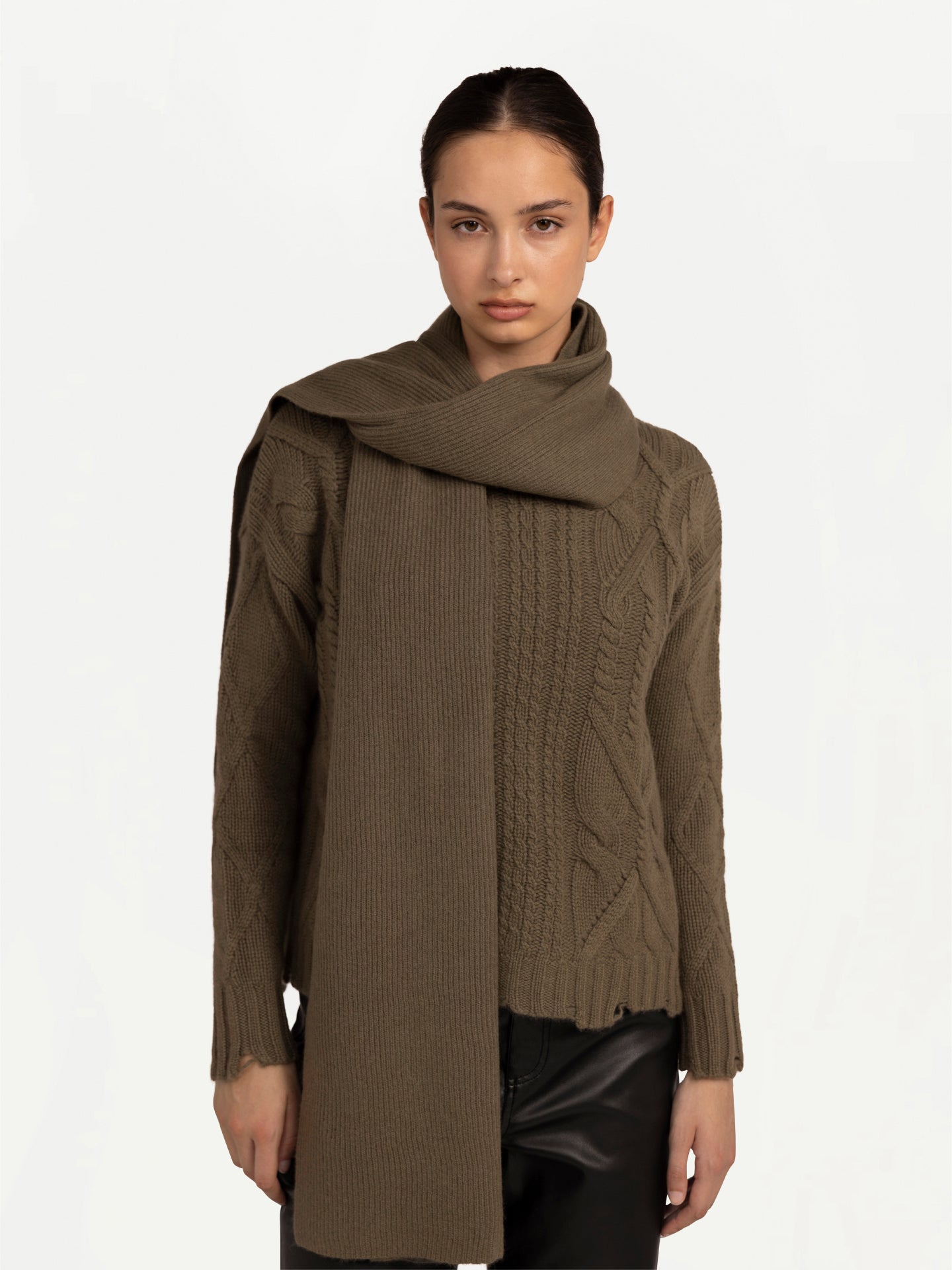 Unisex Oversized Cashmere Scarf Green - Gobi Cashmere