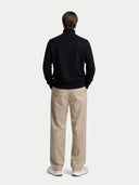Essential Half-Zip Cashmere Jumper Black - Gobi Cashmere