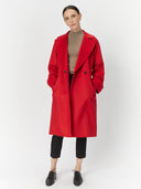 Women's Cashmere Notch Lapel Coat Red - Gobi Cashmere #color_red