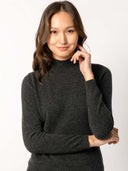 Women's Cashmere Stand-Up Collar Sweater Charcoal - Gobi Cashmere #color_charcoal