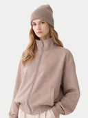 Organic Color Cashmere Rib Knit Beanie Taupe - Gobi Cashmere