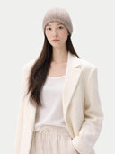 Organic Colour Cashmere Rib Knit Hat Taupe - Gobi Cashmere