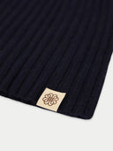 Cashmere Rib Knit Hat Navy Blazer - Gobi Cashmere
