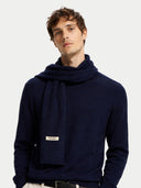 Cashmere Jersey Knit scarf Navy Blazer - Gobi Cashmere #color_navy