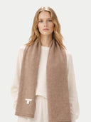 Organic Colour Cashmere Jersey Knit scarf Taupe - Gobi Cashmere