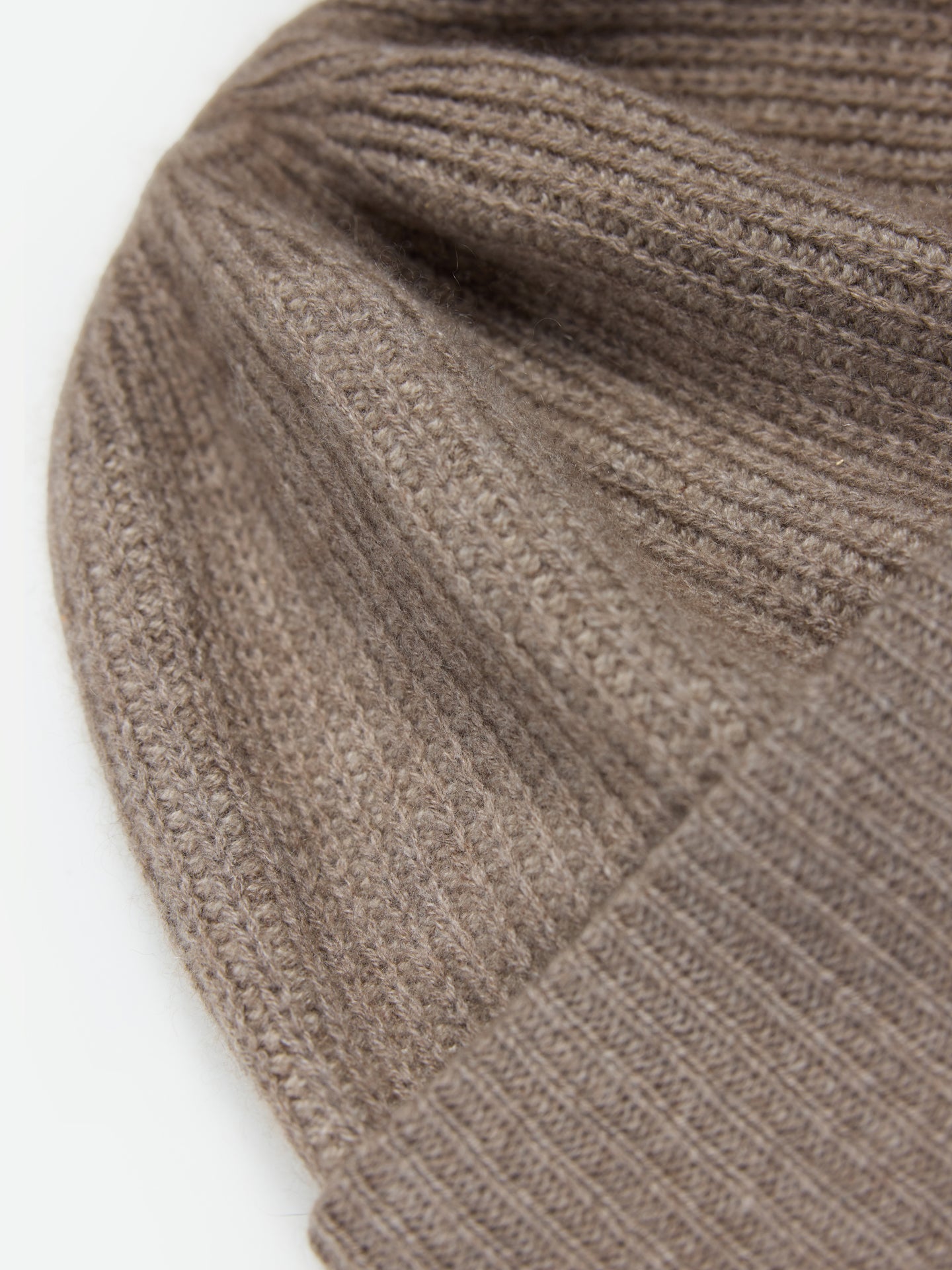 Organic Colour Cashmere Ribbed Knit Hat