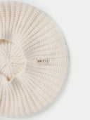 Cashmere Rin Knit Beret White I GOBI UK #color_white