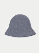 Gray knit bucket hat on a light gray background