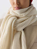 Wide Rib Knit Cashmere Scarf | GOBI UK