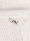 Wide Rib Knit Cashmere Scarf | GOBI UK #color_white