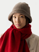 Wide Rib Knit Cashmere Scarf | GOBI UK