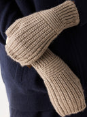 Cashmere Fingerless Mittens taupe I GOBI UK