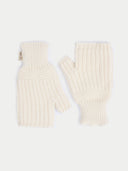 Cashmere Fingerless Mittens White I GOBI UK