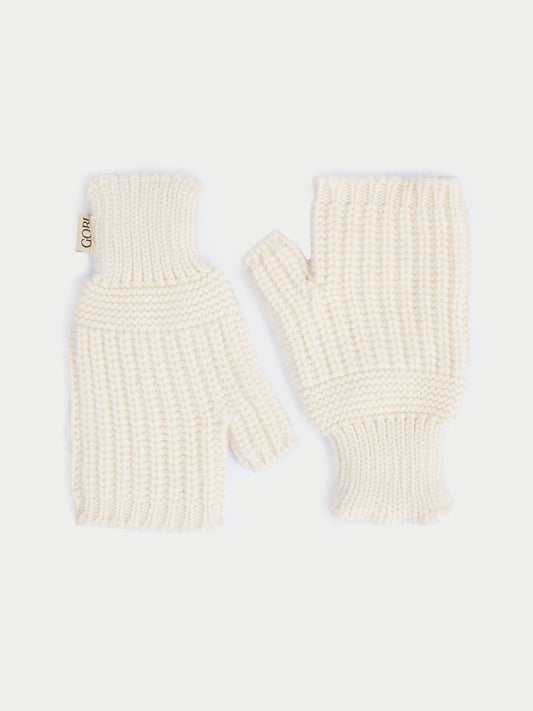 Rib-Knit Cashmere Gloves