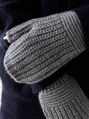 Cashmere Fingerless Mittens Gray I GOBI UK