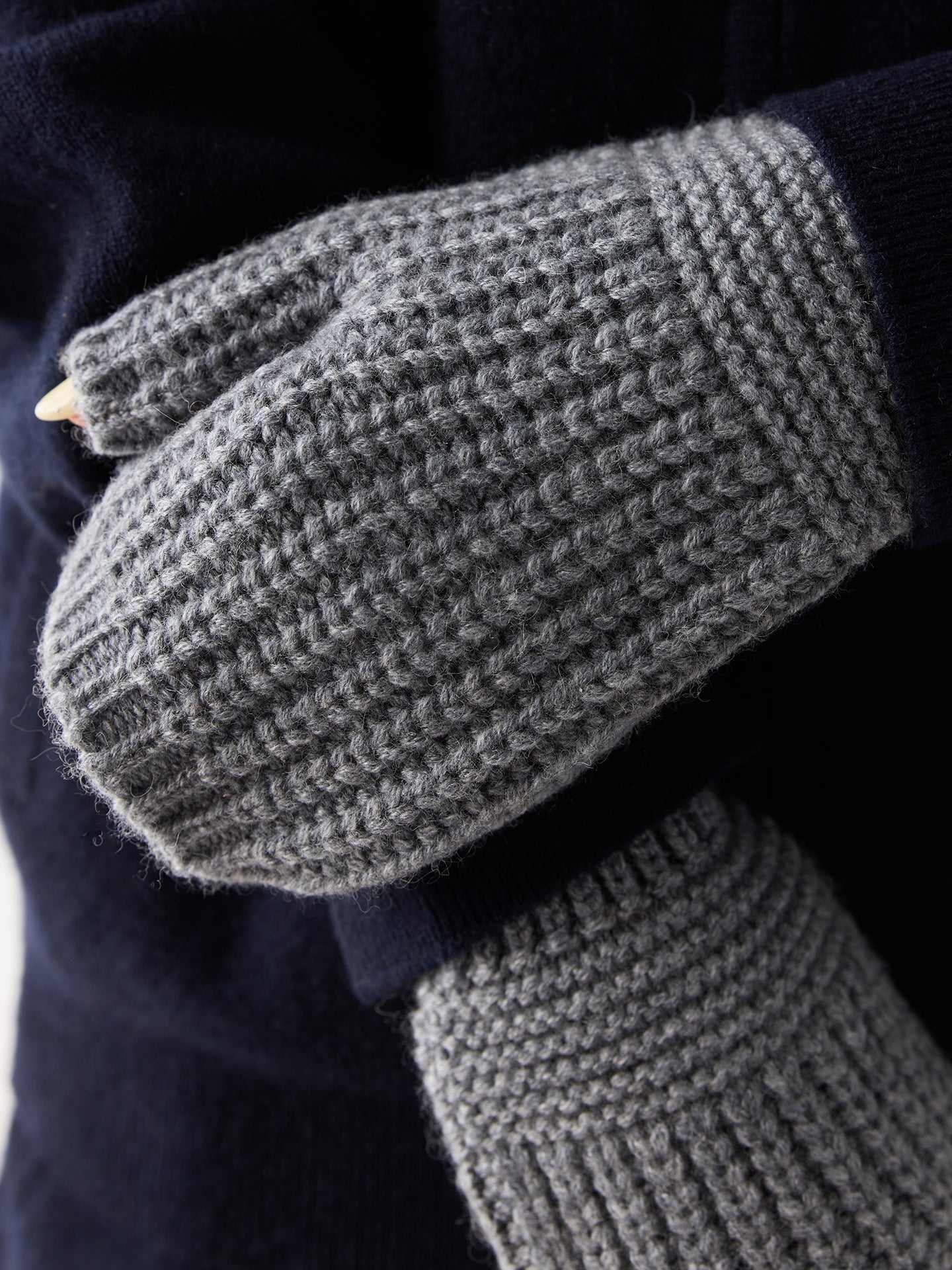 Rib-Knit Cashmere Gloves