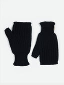 Cashmere Fingerless Mittens Black I GOBI UK #color_black