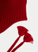 Cashmere Hat with Ties Red I GOBI UK