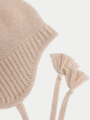 Cashmere Hat with Ties Beige I GOBI UK