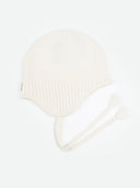 Cashmere Hat with Ties White I GOBI UK #color_white