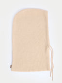 Beige knit bonnet with drawstring on a white background #color_beige