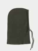 Cashmere Balaclava with Ties Green I GOBI UK #color_olive-green