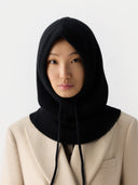 Cashmere Balaclava with Ties Black I GOBI UK