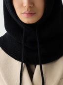 Cashmere Balaclava with Ties Black I GOBI UK
