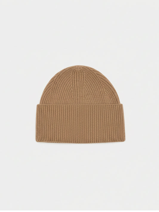 Organic Colour Ribbed Chunky Cashmere Beanie