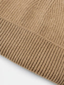 Organic Colour Ribbed Chunky Cashmere Beanie Taupe - Gobi Cashmere #color_taupe