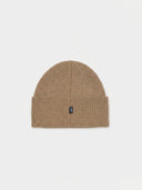 Organic Colour Ribbed Chunky Cashmere Beanie Taupe - Gobi Cashmere #color_taupe