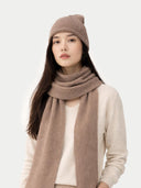 Organic Colour Cashmere Fisherman Knit Scarf Taupe - Gobi Cashmere