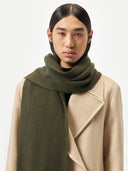 Unisex Cashmere Fisherman Knit Scarf Green - Gobi Cashmere
