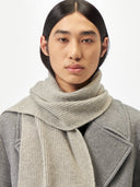 Unisex Cashmere Fishermen Knit Scarf Grey - Gobi Cashmere #color_steel-silver