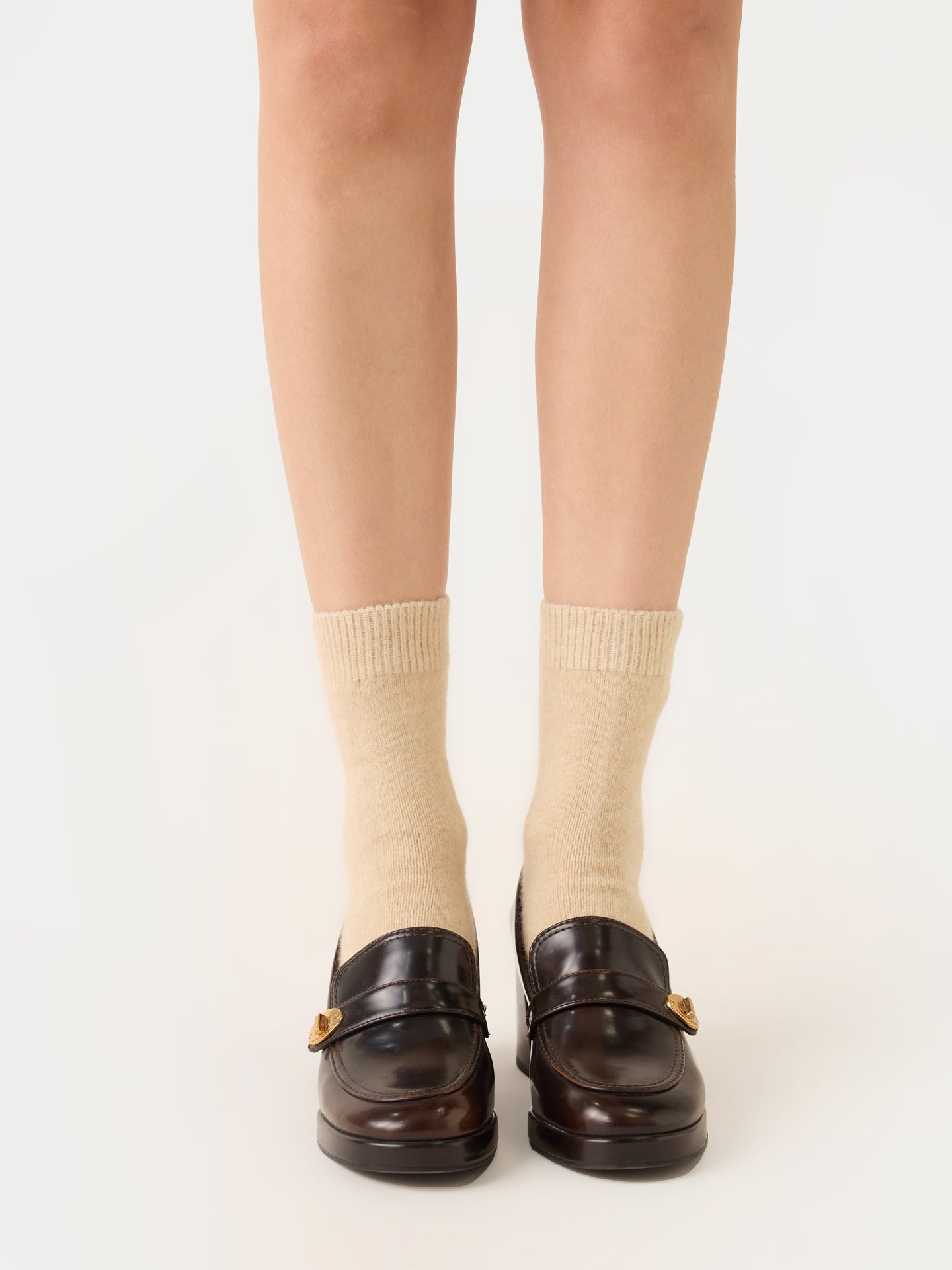 Organic Colour Unisex Cashmere Rib Knit Bed Socks