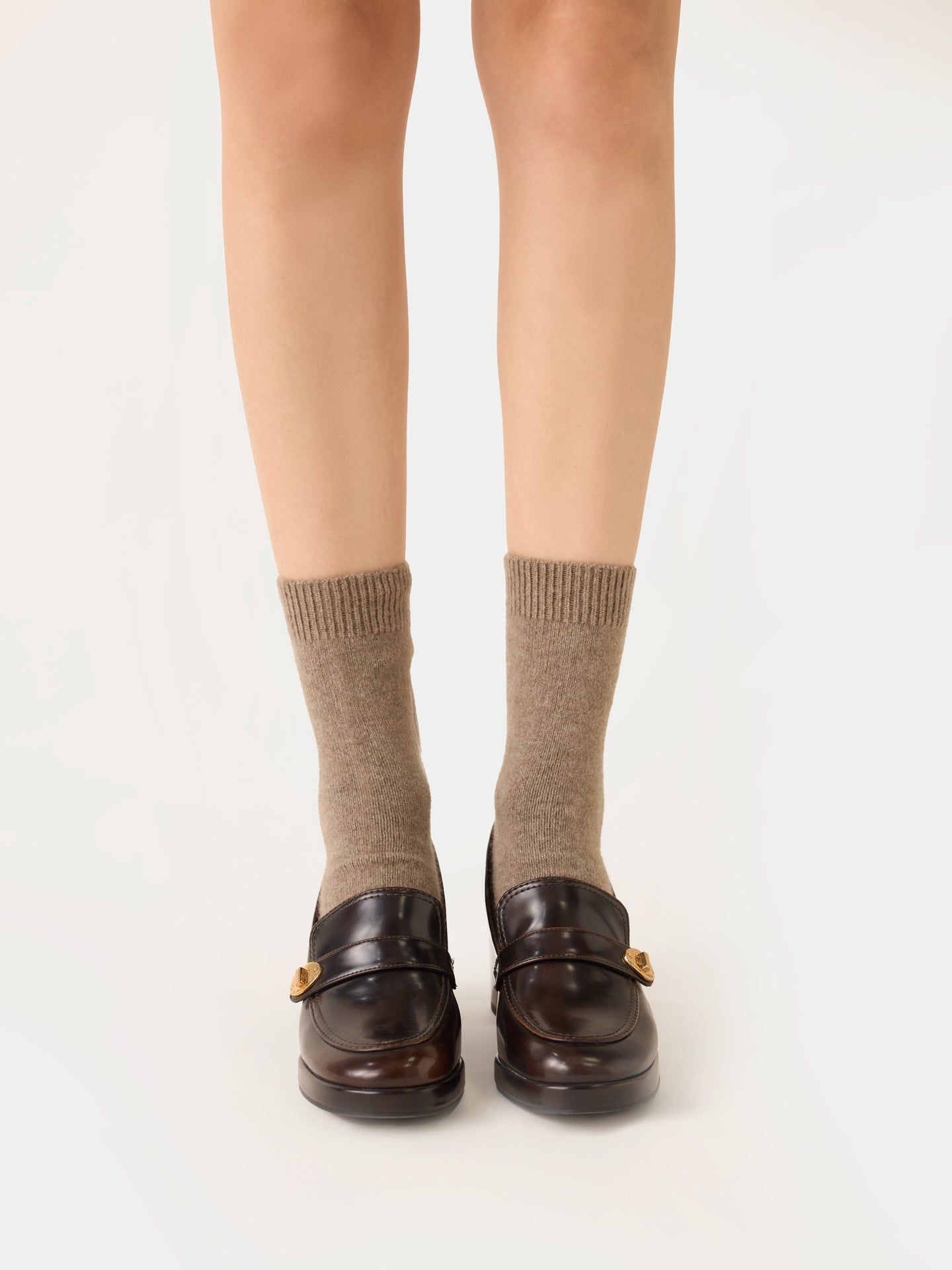 Organic Colour Unisex Cashmere Rib Knit Bed Socks