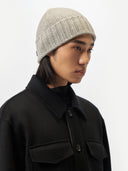 Unisex Cashmere Rib Knit Hat Dawn Blue - Gobi Cashmere #color_steel-silver