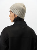Unisex Cashmere Rib Knit Hat Dawn Blue - Gobi Cashmere #color_steel-silver