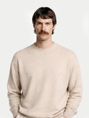 Organic Colour Essential Crewneck Cashmere Jumper Beige - Gobi Cashmere #color_beige