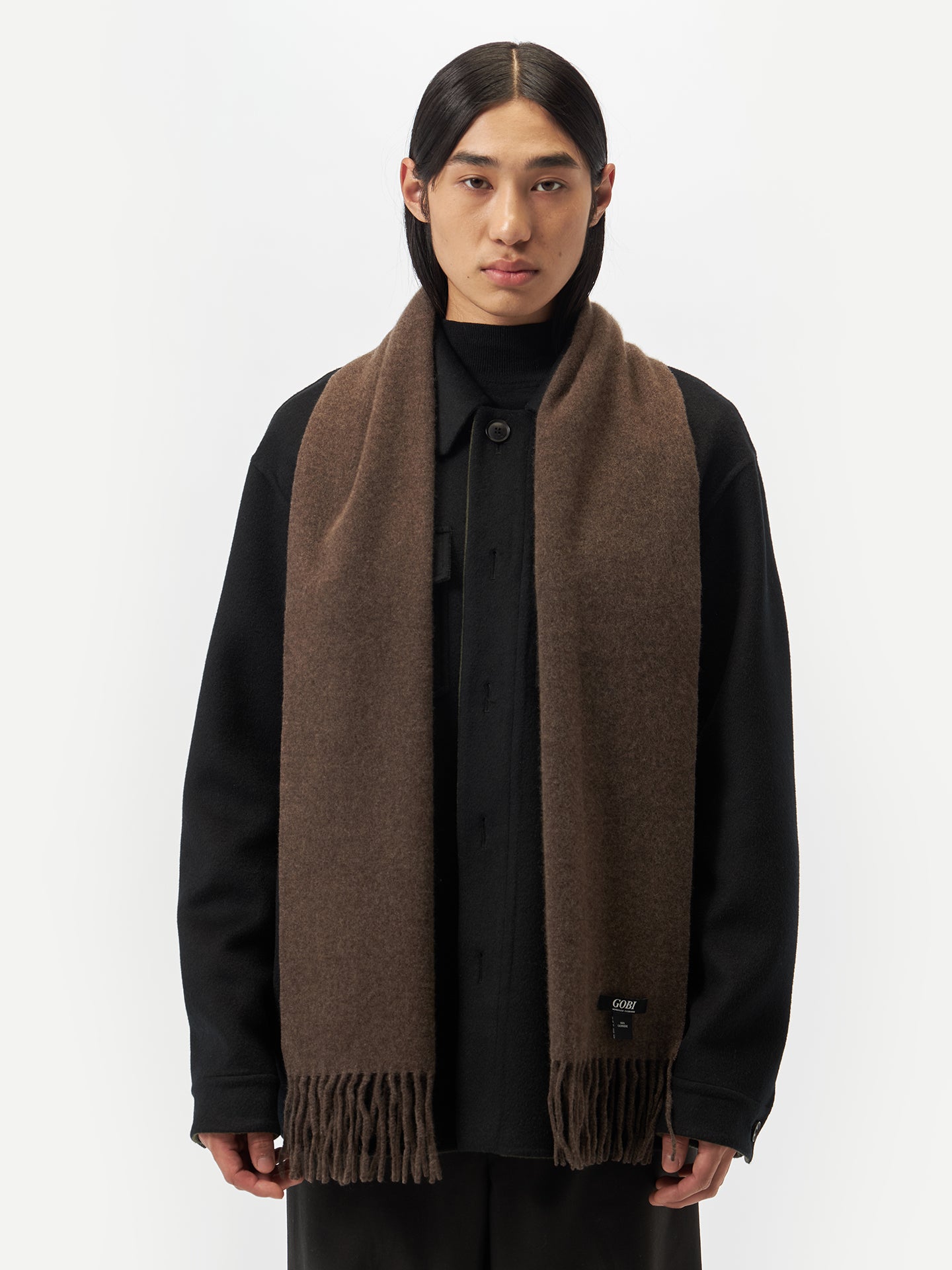 Unisex Cashmere Fringed Scarf Cocoa - Gobi Cashmere