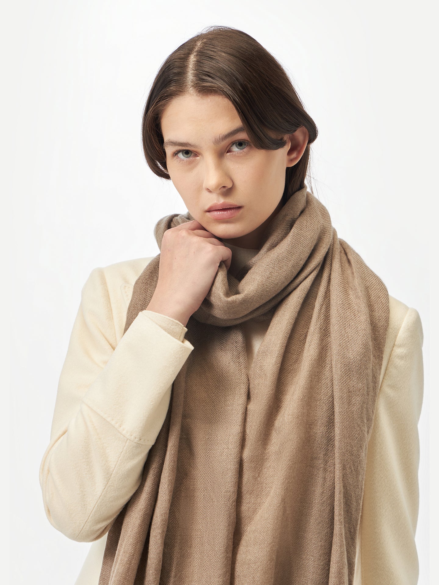 Organic Colour Lightweight Cashmere Woven Scarf