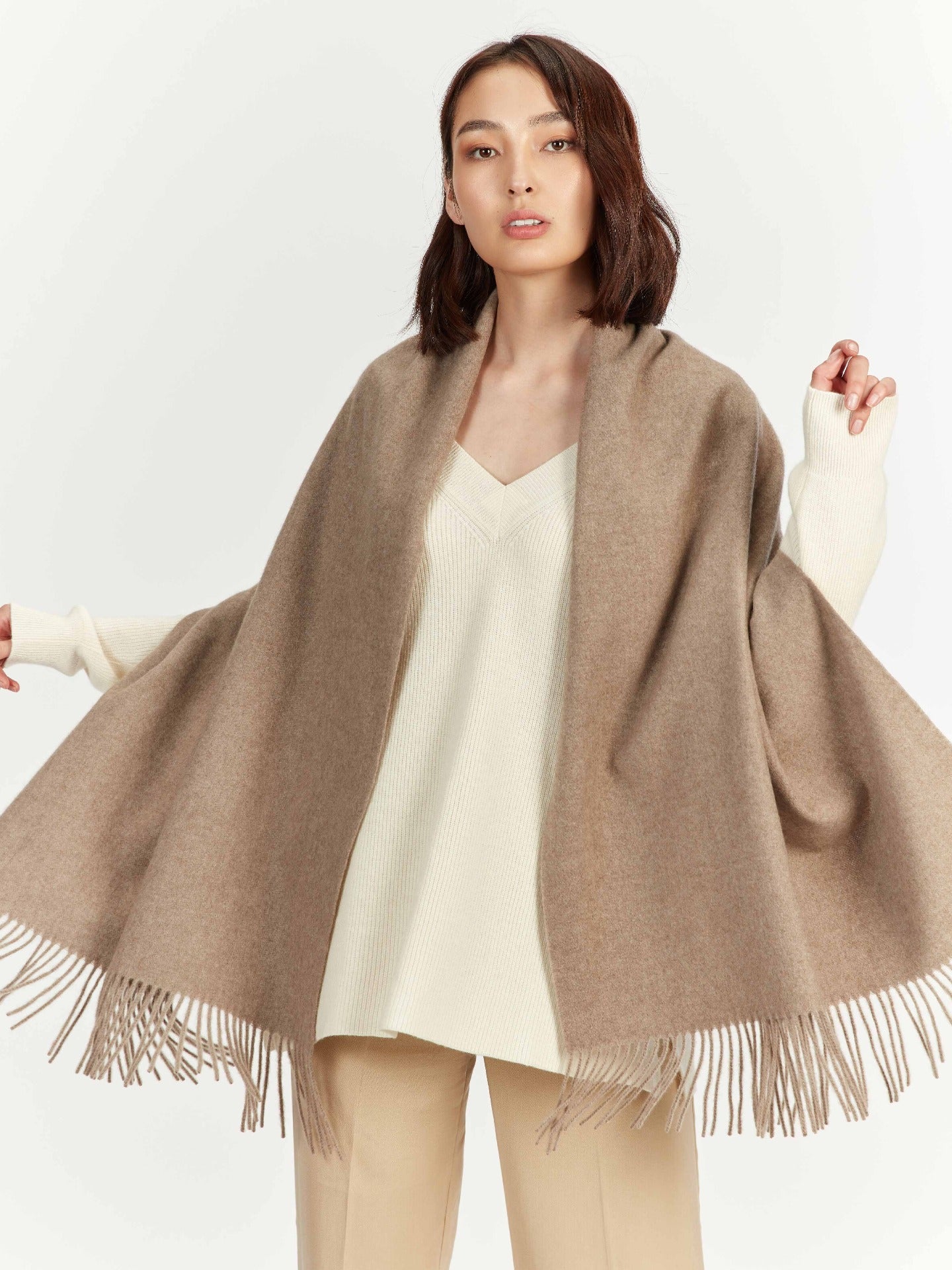 Organic Colour Wide Fringe Scarf