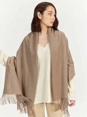 Women's Cashmere Woven Scarf Taupe - Gobi Cashmere